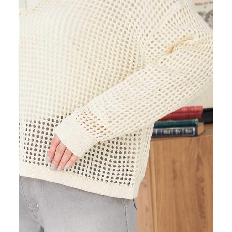 襟付きメッシュニット | a.v.v【WOMEN】 | 詳細画像22 