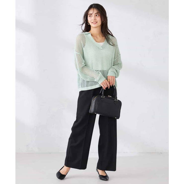 襟付きメッシュニット | a.v.v【WOMEN】 | 詳細画像7 