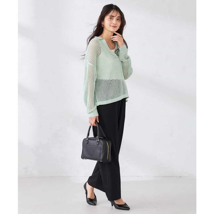 襟付きメッシュニット | a.v.v【WOMEN】 | 詳細画像8 