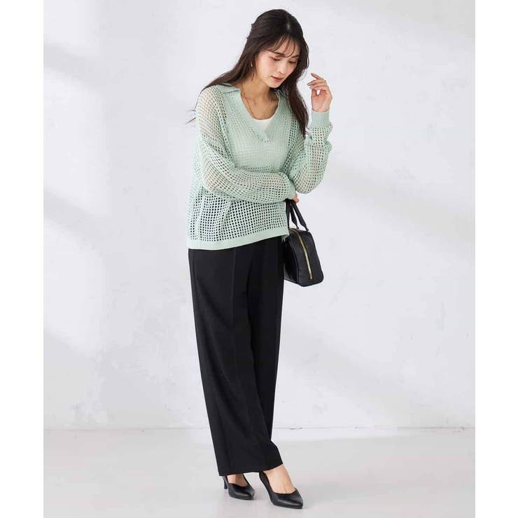 襟付きメッシュニット | a.v.v【WOMEN】 | 詳細画像9 