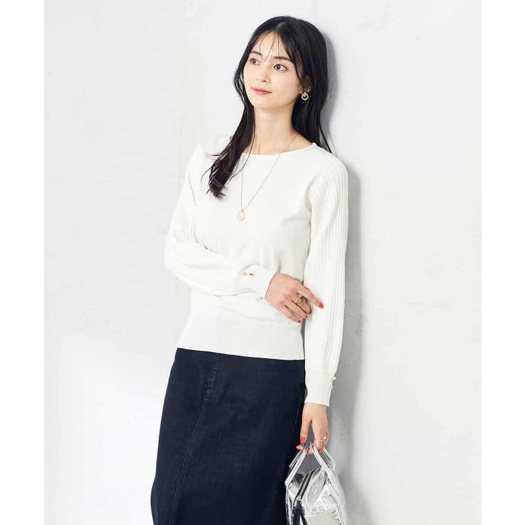 【雑誌InRed(宝島社)4月号掲載】プリーツスリーブ美ラクるニット | a.v.v【WOMEN】 | 詳細画像14 