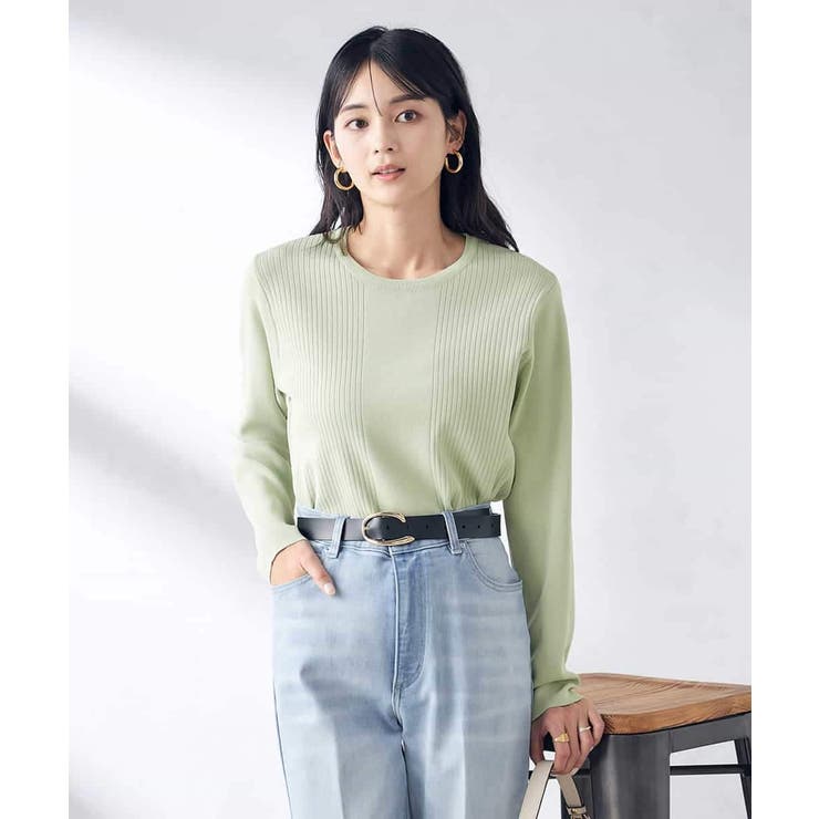 ミントグリーン | 【洗える/UVカット】クルーネックニット | a.v.v【WOMEN】
