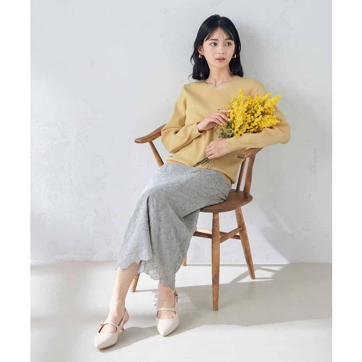 【アンサンブル対応】Vネックパフスリーブラメニット | a.v.v【WOMEN】 | 詳細画像12 