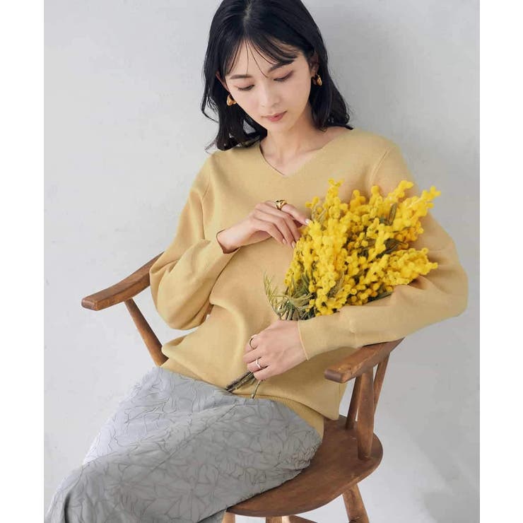 【アンサンブル対応】Vネックパフスリーブラメニット | a.v.v【WOMEN】 | 詳細画像13 