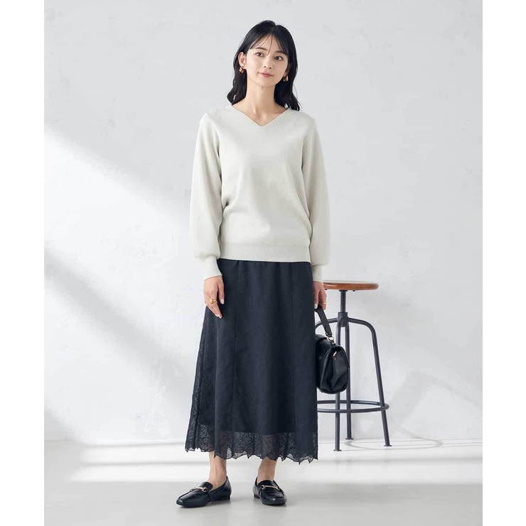 【アンサンブル対応】Vネックパフスリーブラメニット | a.v.v【WOMEN】 | 詳細画像16 