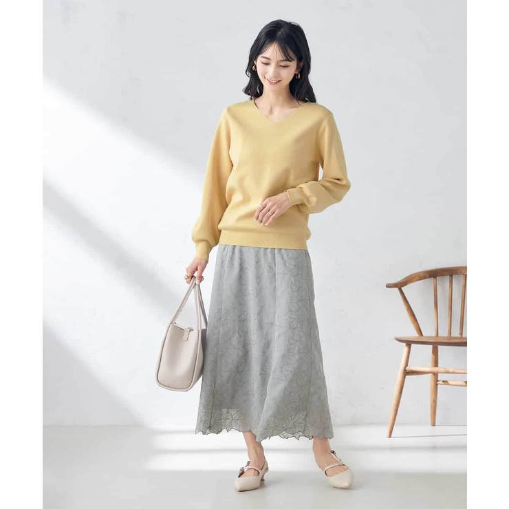 【アンサンブル対応】Vネックパフスリーブラメニット | a.v.v【WOMEN】 | 詳細画像6 