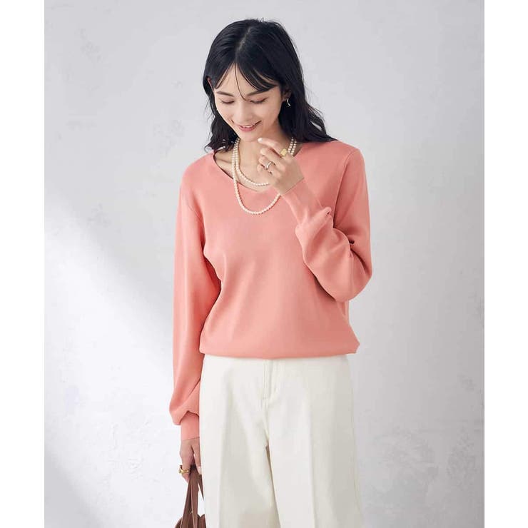 【洗える/UVカット】Vネックパフスリーブニット | a.v.v【WOMEN】 | 詳細画像2 