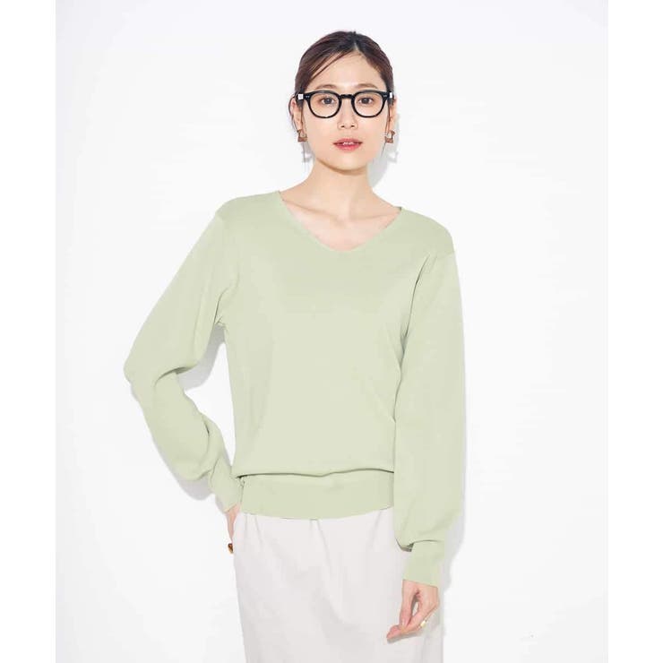 【洗える/UVカット】Vネックパフスリーブニット | a.v.v【WOMEN】 | 詳細画像8 