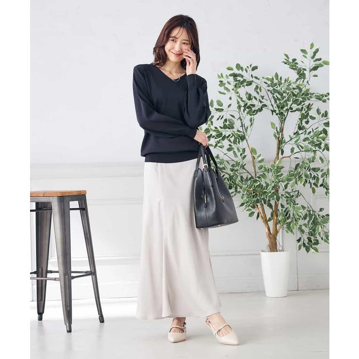 【洗える/UVカット/WEB限定カラー】Vネックパフスリーブニット | a.v.v【WOMEN】 | 詳細画像24 