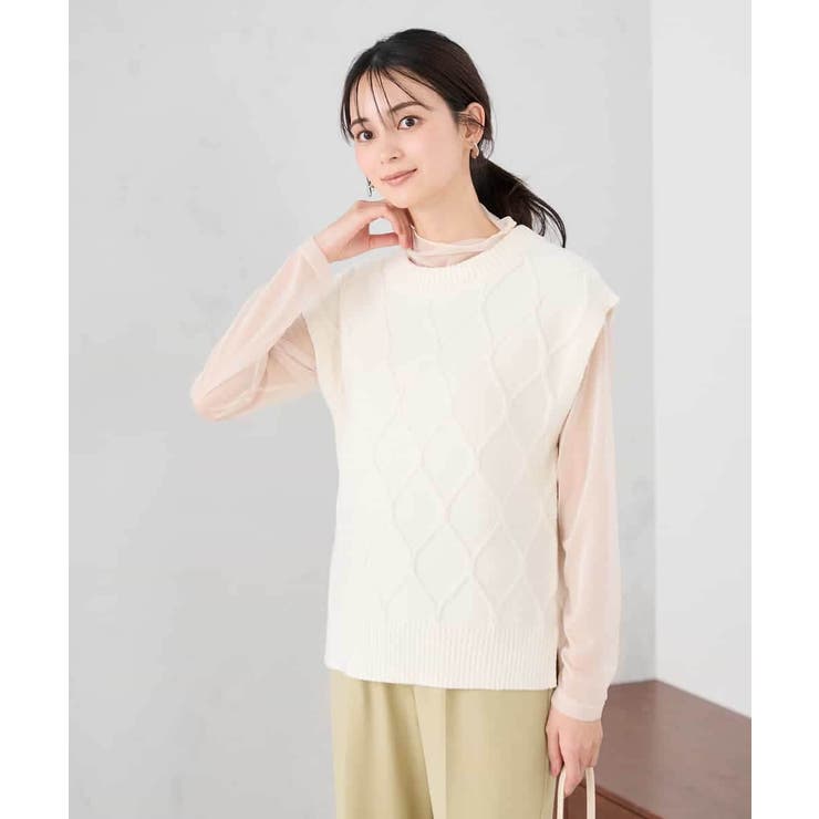 アラン柄ハイネックベスト | a.v.v【WOMEN】 | 詳細画像10 