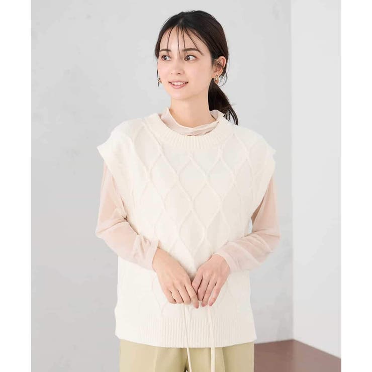 アラン柄ハイネックベスト | a.v.v【WOMEN】 | 詳細画像11 