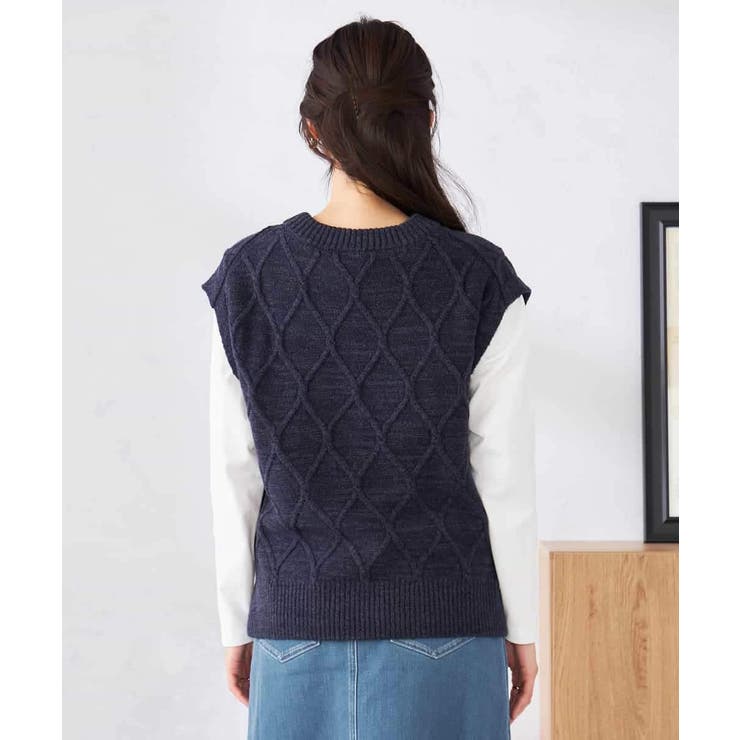 アラン柄ハイネックベスト | a.v.v【WOMEN】 | 詳細画像17 