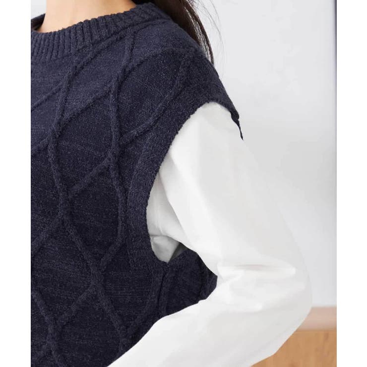 アラン柄ハイネックベスト | a.v.v【WOMEN】 | 詳細画像19 