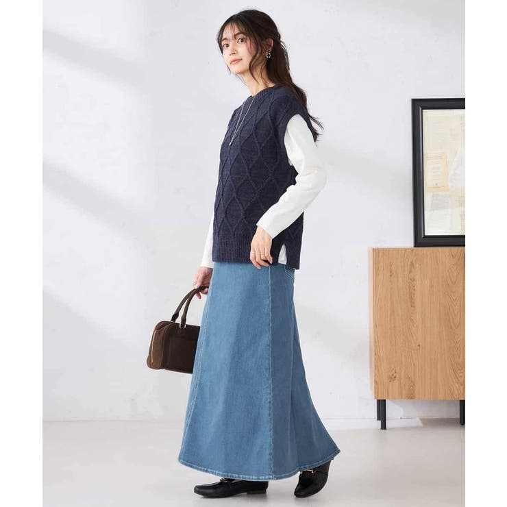 アラン柄ハイネックベスト | a.v.v【WOMEN】 | 詳細画像6 