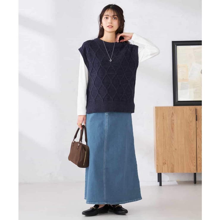 アラン柄ハイネックベスト | a.v.v【WOMEN】 | 詳細画像7 