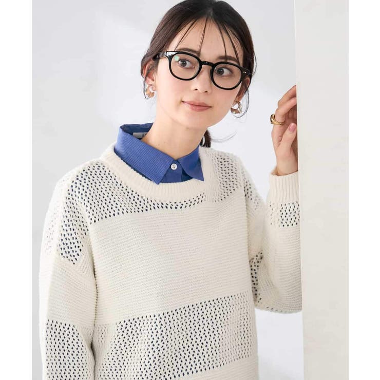 メッシュボーダーニット | a.v.v【WOMEN】 | 詳細画像15 