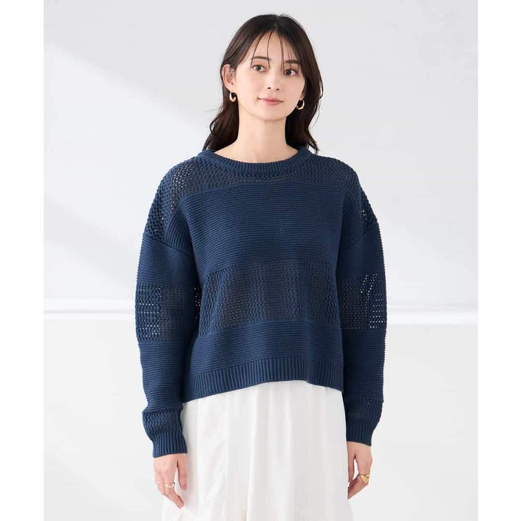 メッシュボーダーニット | a.v.v【WOMEN】 | 詳細画像16 