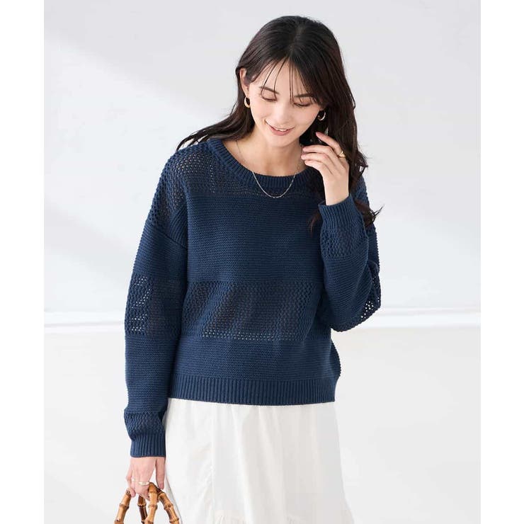 メッシュボーダーニット | a.v.v【WOMEN】 | 詳細画像3 