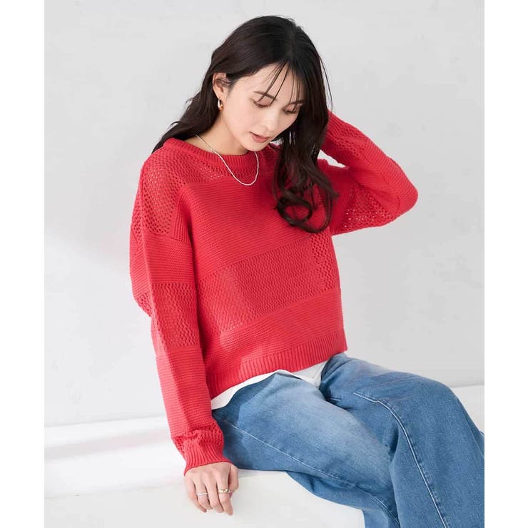 メッシュボーダーニット | a.v.v【WOMEN】 | 詳細画像32 