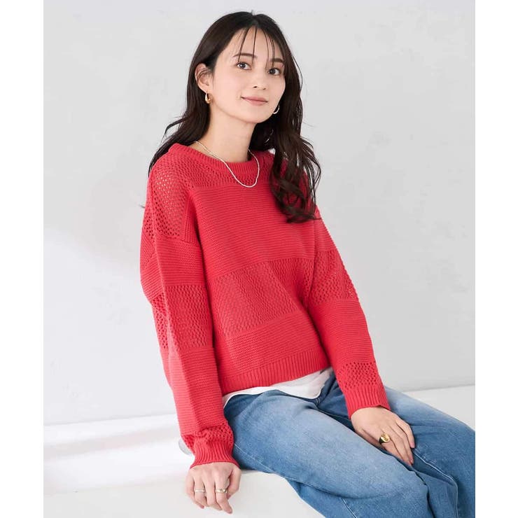 メッシュボーダーニット | a.v.v【WOMEN】 | 詳細画像33 