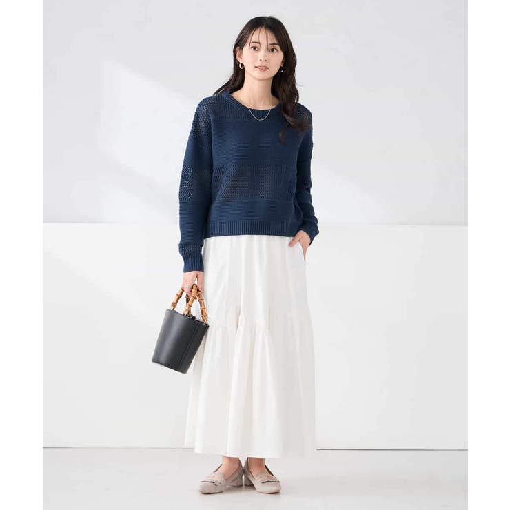 メッシュボーダーニット | a.v.v【WOMEN】 | 詳細画像5 