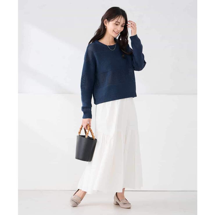 メッシュボーダーニット | a.v.v【WOMEN】 | 詳細画像7 