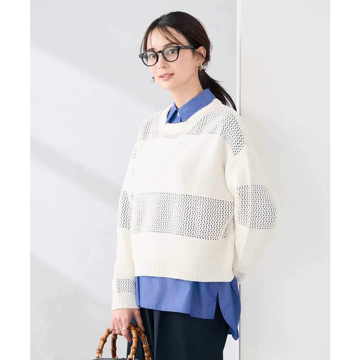 メッシュボーダーニット | a.v.v【WOMEN】 | 詳細画像9 