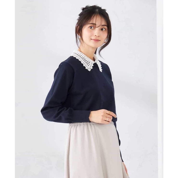 【2WAY】レース衿付ニットプルオーバー | a.v.v【WOMEN】 | 詳細画像2 