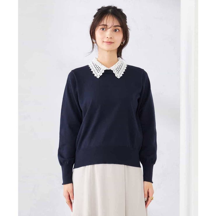 【2WAY】レース衿付ニットプルオーバー | a.v.v【WOMEN】 | 詳細画像23 