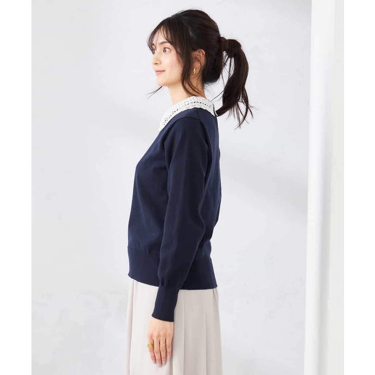 【2WAY】レース衿付ニットプルオーバー | a.v.v【WOMEN】 | 詳細画像24 