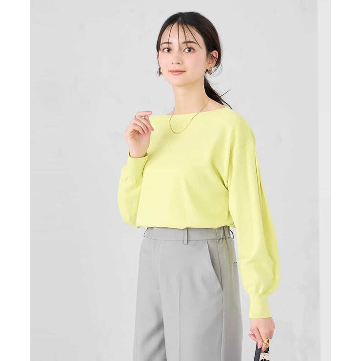 【洗える/UVカット】ボートネック袖タックニット | a.v.v【WOMEN】 | 詳細画像13 