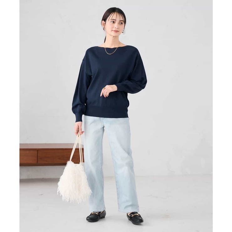 【洗える/UVカット】ボートネック袖タックニット | a.v.v【WOMEN】 | 詳細画像20 