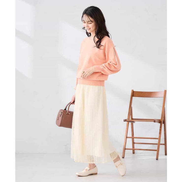 【洗える/UVカット】ボートネック袖タックニット | a.v.v【WOMEN】 | 詳細画像8 