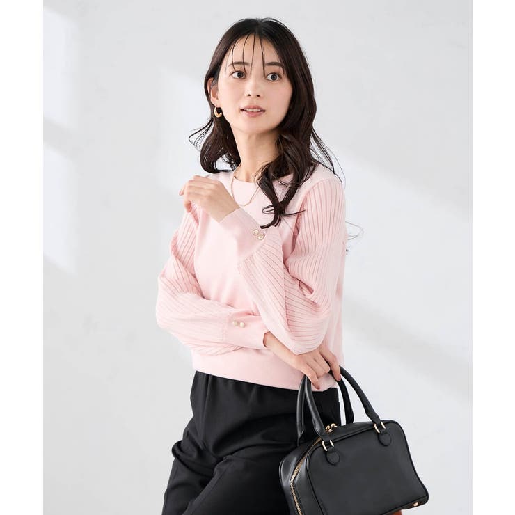 ピンク | プリーツスリーブニット | a.v.v【WOMEN】