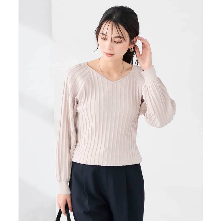 グレージュ | 【洗える/UVカット】プリーツライクニット | a.v.v【WOMEN】