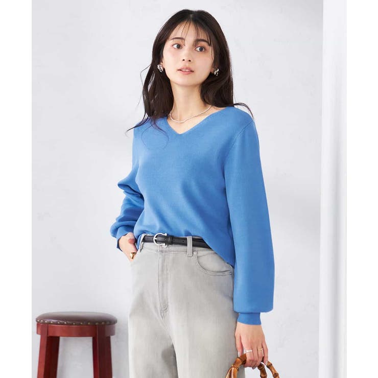 【洗える/UVカット】Vネックパフスリーブニット | a.v.v【WOMEN】 | 詳細画像15 