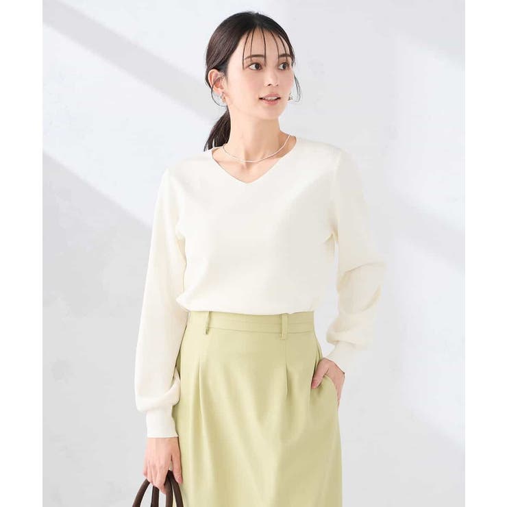 【洗える/UVカット】Vネックパフスリーブニット | a.v.v【WOMEN】 | 詳細画像32 