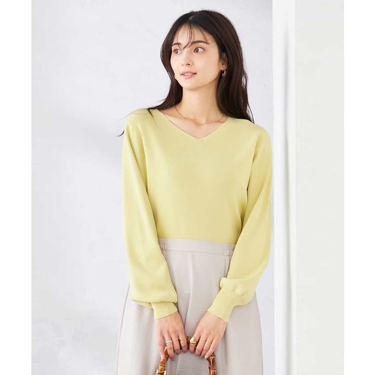 【洗える/UVカット】Vネックパフスリーブニット | a.v.v【WOMEN】 | 詳細画像7 