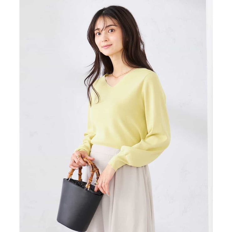 【洗える/UVカット】Vネックパフスリーブニット | a.v.v【WOMEN】 | 詳細画像8 