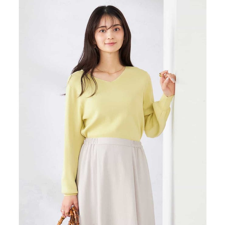 【洗える/UVカット】Vネックパフスリーブニット | a.v.v【WOMEN】 | 詳細画像9 