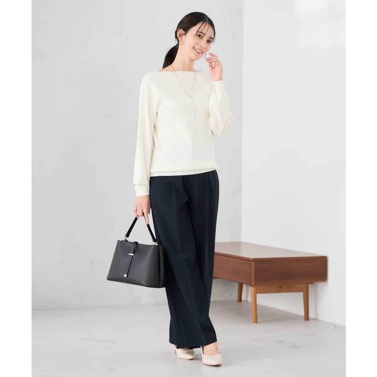 【WEB限定/洗える/UVカット】ボートネックパフスリーブニット | a.v.v【WOMEN】 | 詳細画像10 