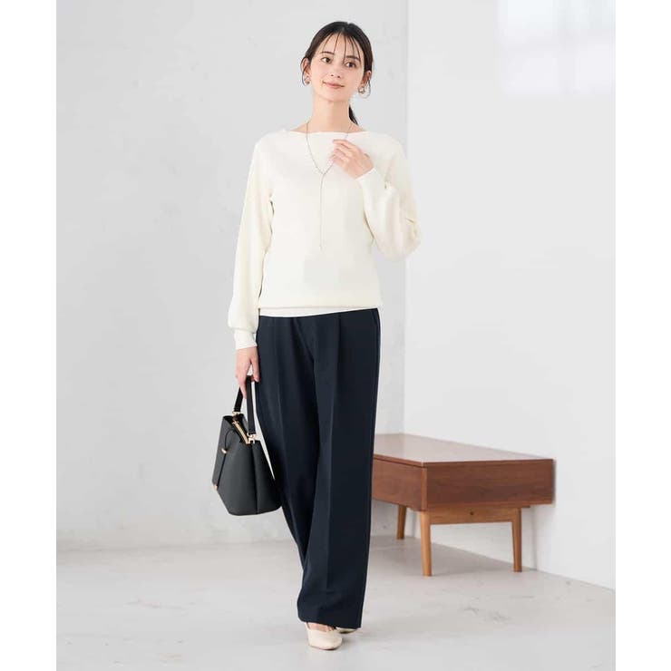 【WEB限定/洗える/UVカット】ボートネックパフスリーブニット | a.v.v【WOMEN】 | 詳細画像7 