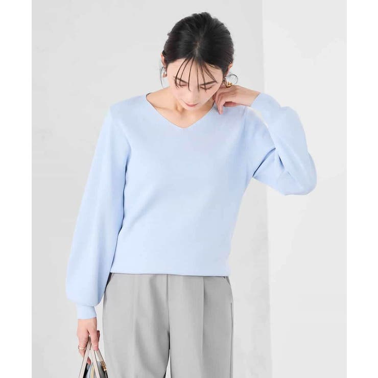 【WEB限定/洗える/UVカット】Vネックパフスリーブニット | a.v.v【WOMEN】 | 詳細画像10 