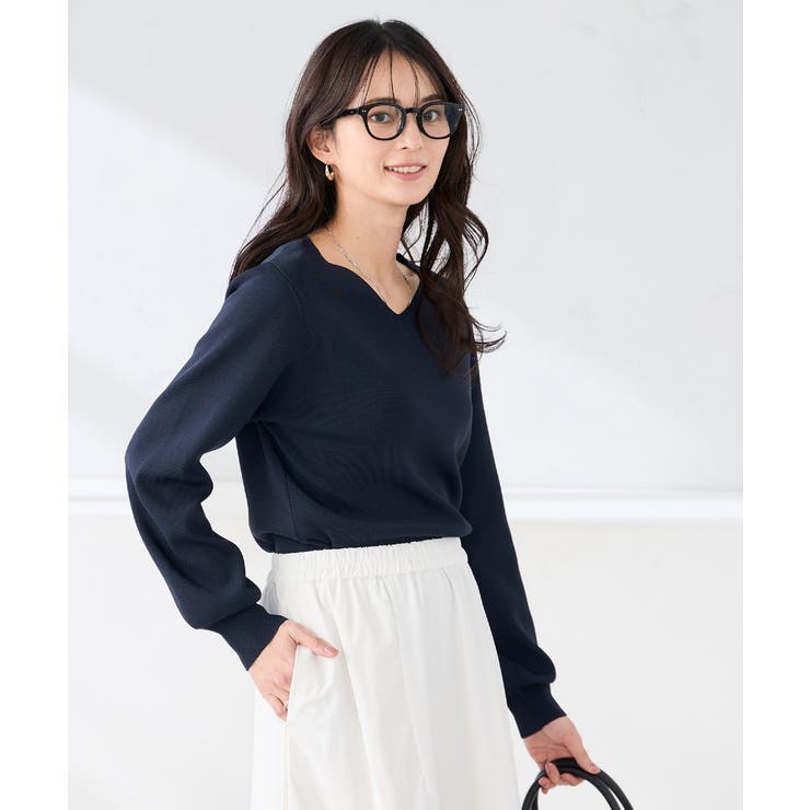 【WEB限定/洗える/UVカット】Vネックパフスリーブニット | a.v.v【WOMEN】 | 詳細画像18 