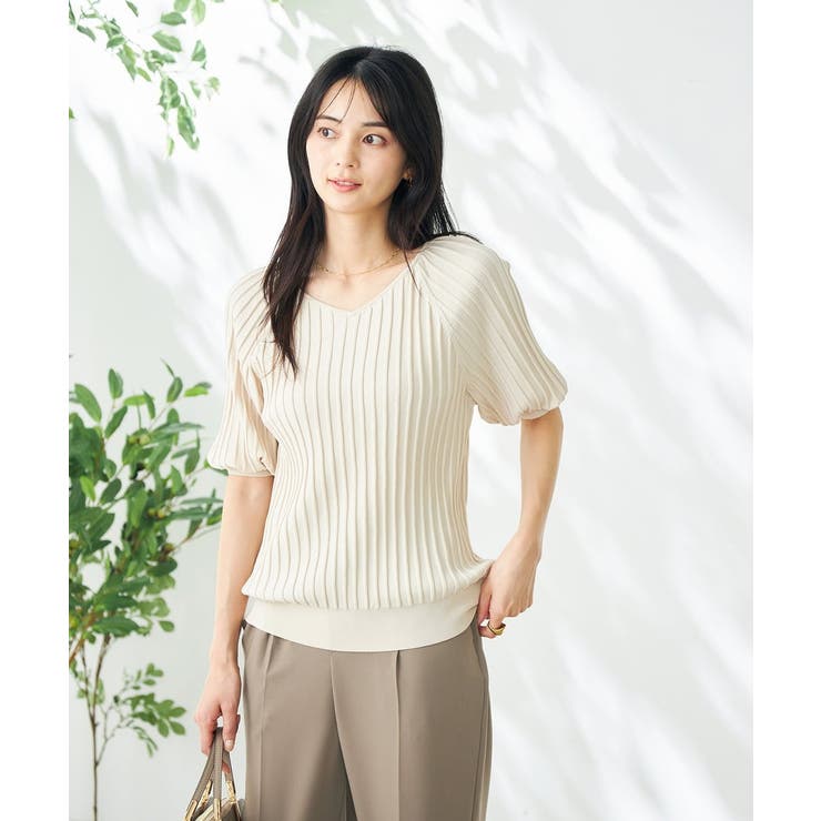 アイボリー | プリーツライクニット | a.v.v【WOMEN】