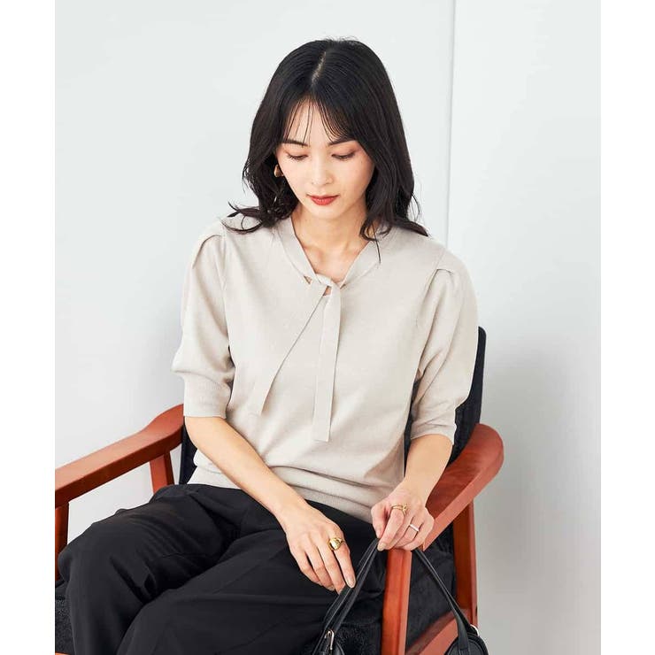 ラメ混ボウタイニット | a.v.v【WOMEN】 | 詳細画像3 