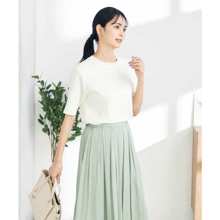 【接触冷感/UVカット/洗える】クルーネック美ラクるサマーニット | a.v.v【WOMEN】 | 詳細画像14 