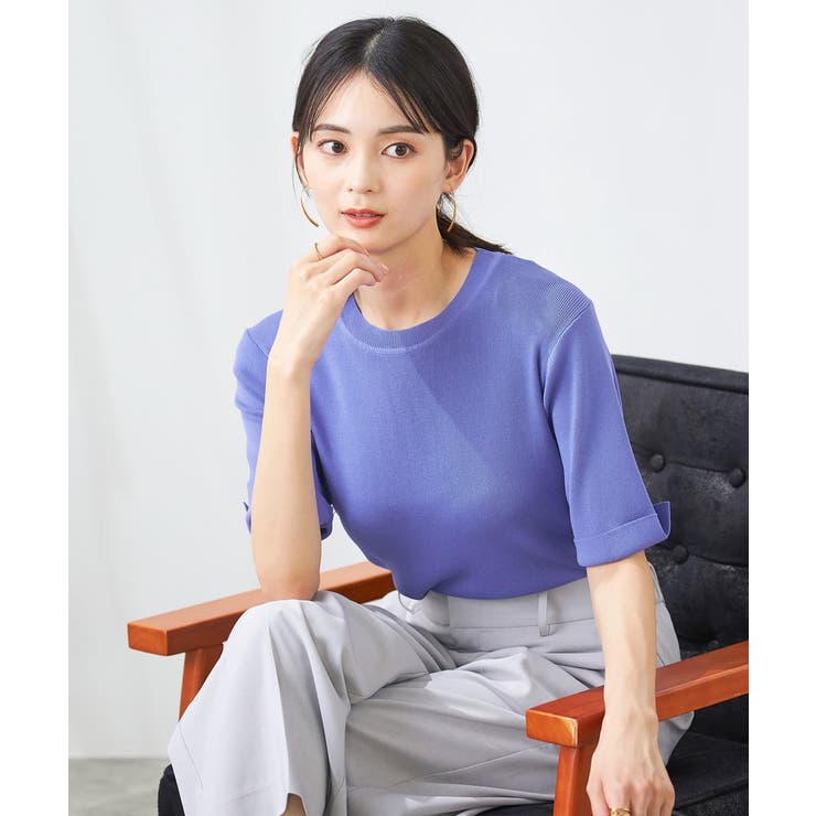 【接触冷感/UVカット/洗える】クルーネック美ラクるサマーニット | a.v.v【WOMEN】 | 詳細画像31 