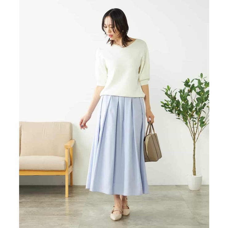 【接触冷感/UVカット/洗える】Vネックハーフスリーブ美ラクるサマーニット | a.v.v【WOMEN】 | 詳細画像10 