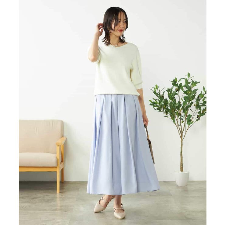 【接触冷感/UVカット/洗える】Vネックハーフスリーブ美ラクるサマーニット | a.v.v【WOMEN】 | 詳細画像12 